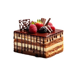 Chocolate Cake With Raspberries And Blackberries