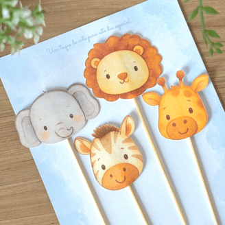 Toppers G: Safari Baby (Verde) - 4pcs