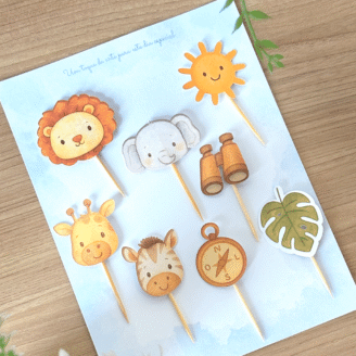 Toppers P: Safari Baby (Verde) - 8pcs