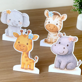 Elementos de Mesa: Safari Baby (Menina) - 4pcs