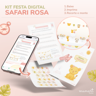 Kit Festa Digital: Safari Baby (Menina)