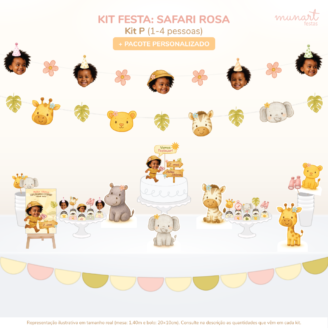 Kit Festa Personalizado: Safari Baby (Menina)