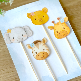 Toppers G: Safari Baby (Menina) - 4pcs